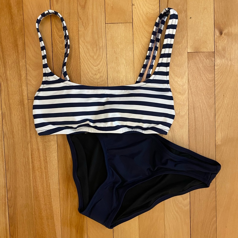 NWT J. Crew scoop bikini stripe XS/S